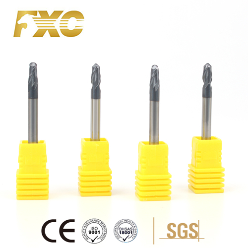HRC50 Solid Carbide 2 Flute Ball nose End Mill For Steel